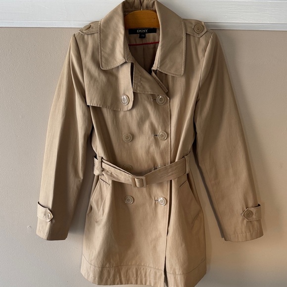 Dkny Jackets & Blazers - Fashionable & Timeless DKNY Women's Beige Trench Coat